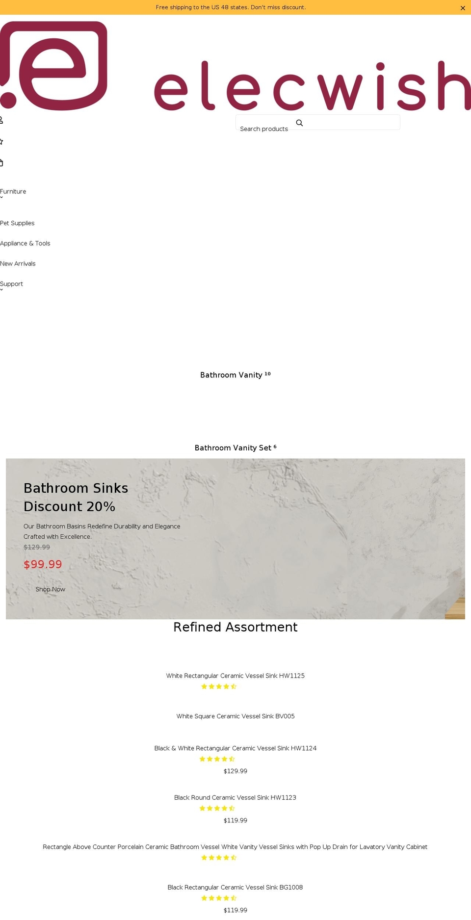 elecwish.com shopify website screenshot