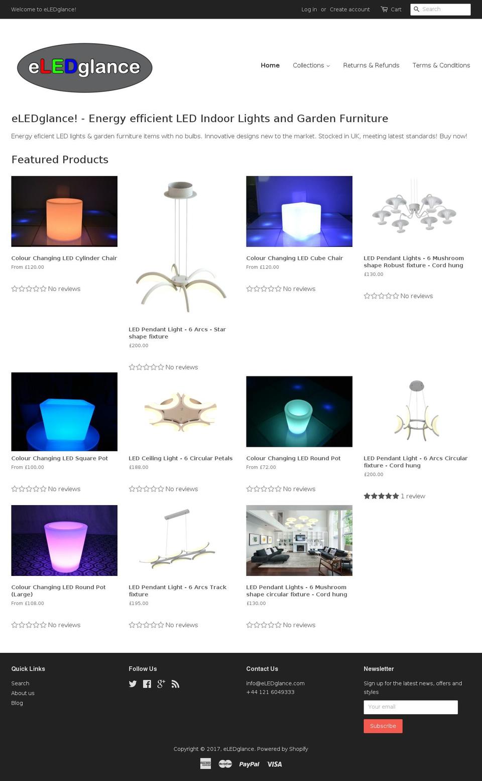 eledglance.com shopify website screenshot