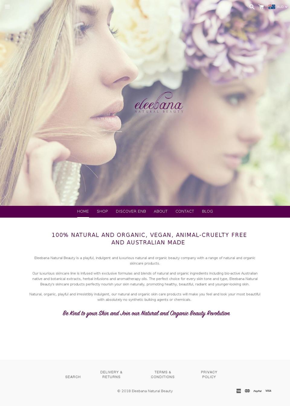 eleebananaturalbeauty.com shopify website screenshot