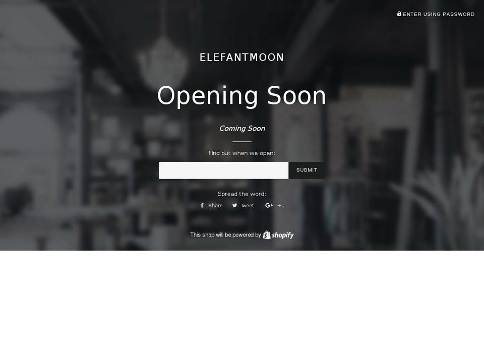 elefantmoon.com — Shopify storefront screenshot