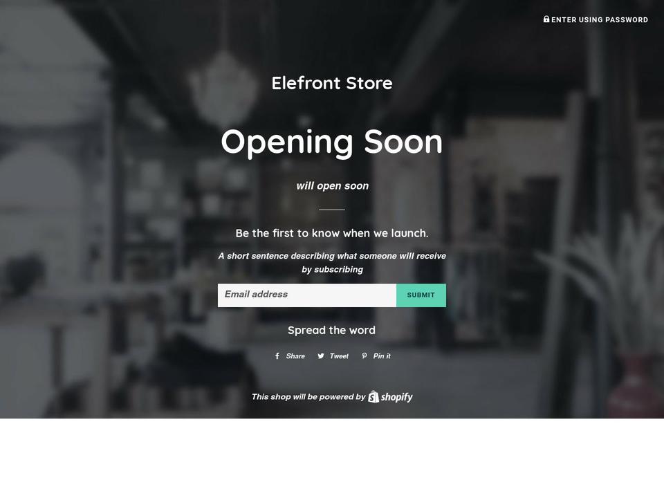 elefront.com shopify website screenshot