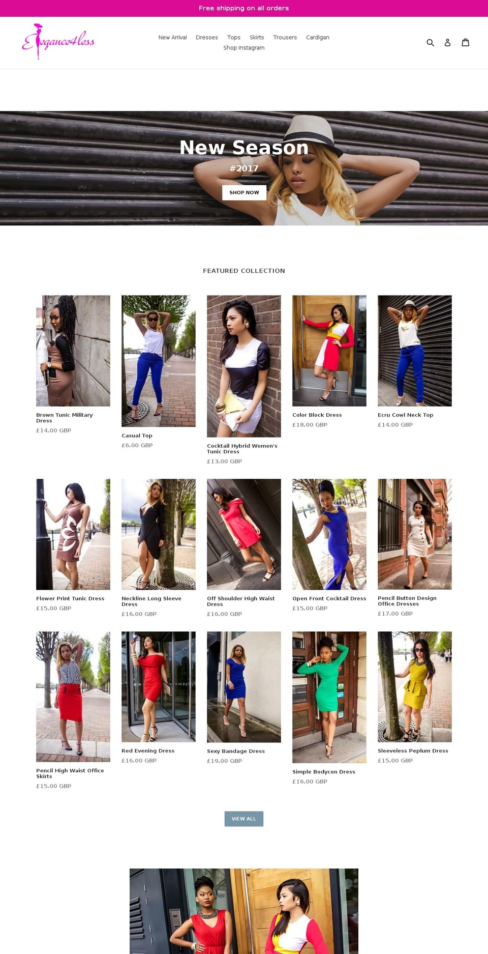 elegance4less.com — Shopify storefront screenshot