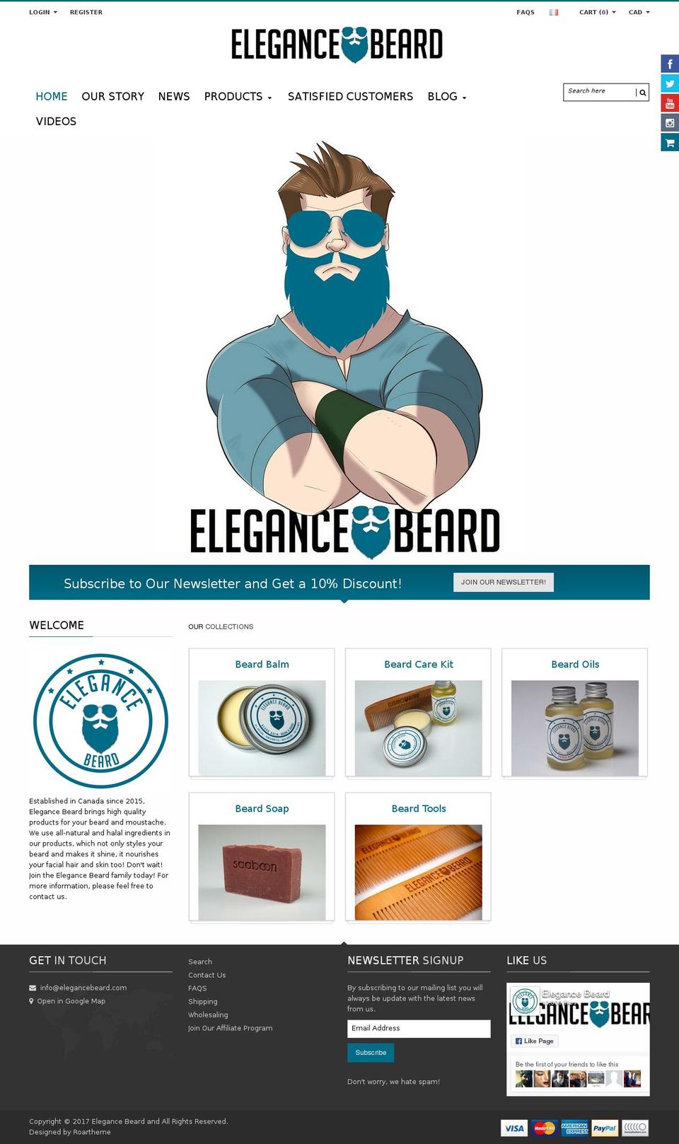 bestshop Shopify theme site example elegancebeard.com