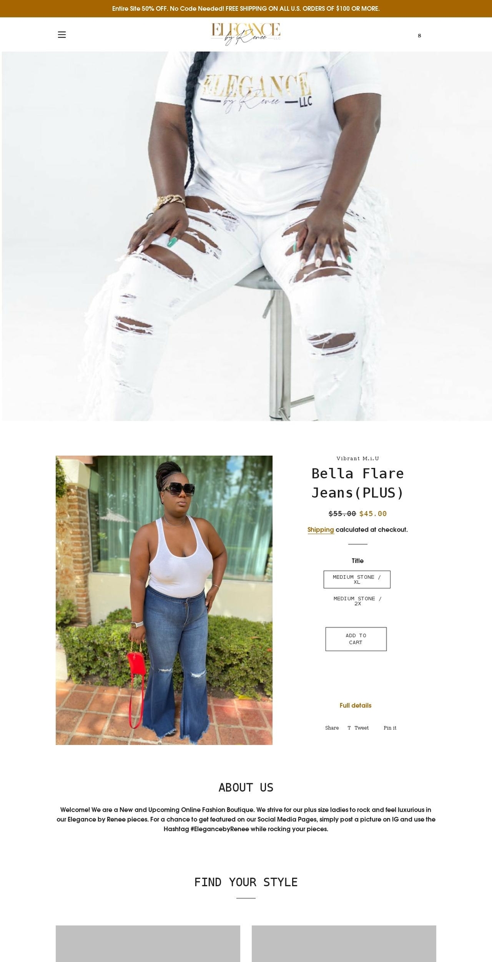 elegancebyrenee.com shopify website screenshot