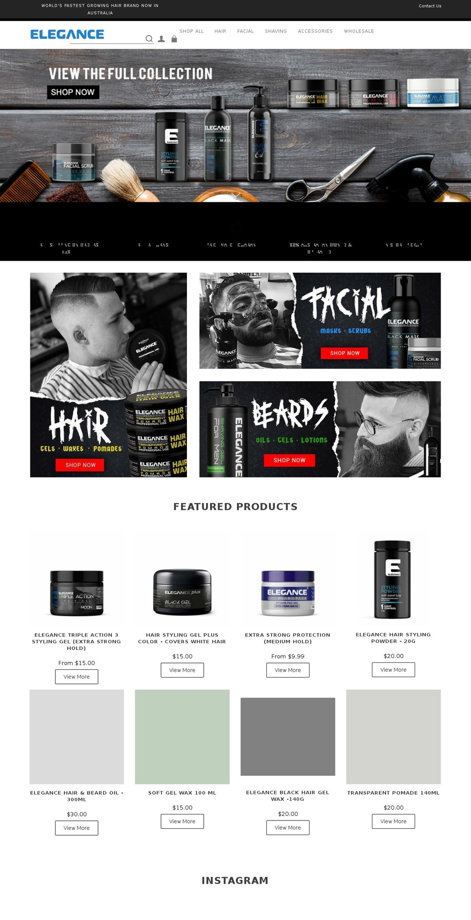 elegancemerchandise.com — Shopify storefront screenshot