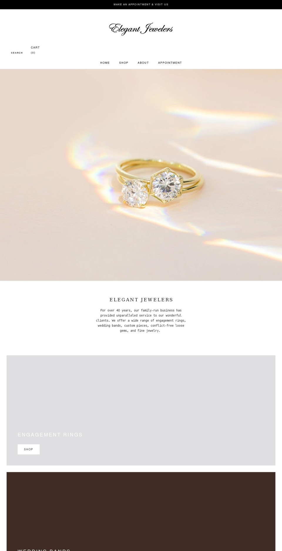 elegant-jewelers.com shopify website screenshot