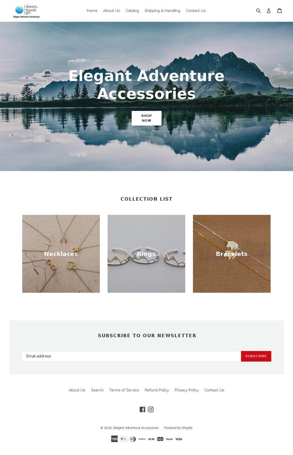 elegantadventureaccessories.com — Shopify storefront screenshot