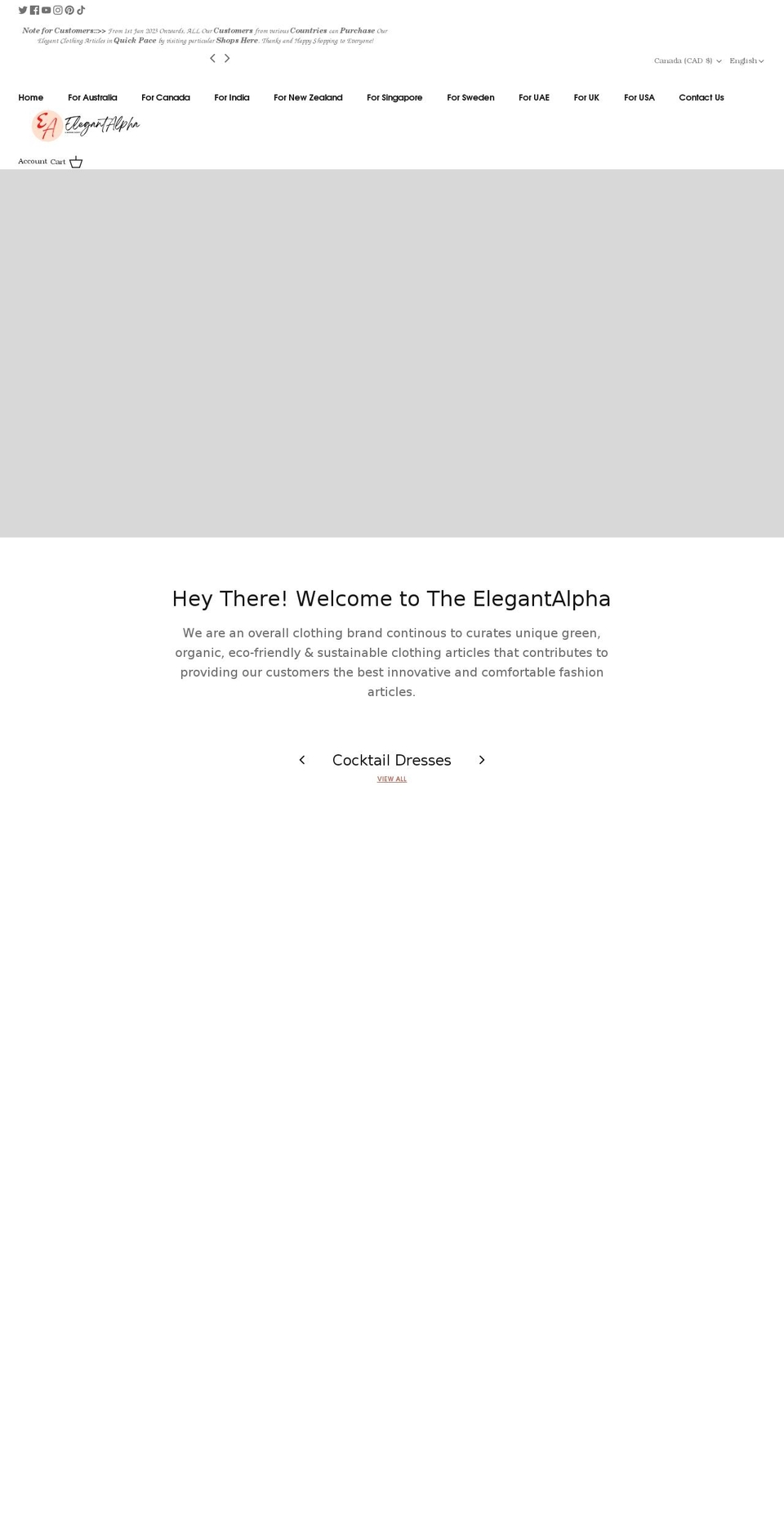 elegantalpha.com shopify website screenshot