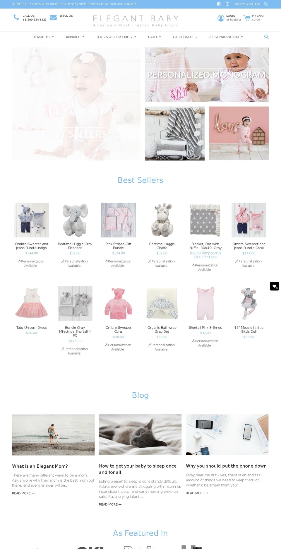 elegantbaby.mobi shopify website screenshot