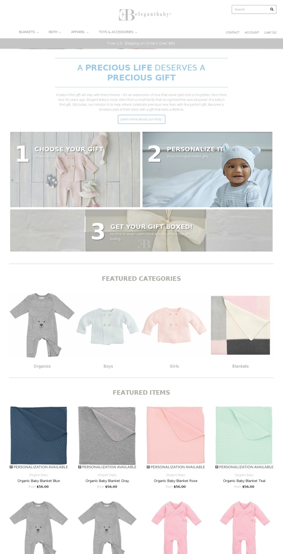 elegantbabygifts.net shopify website screenshot