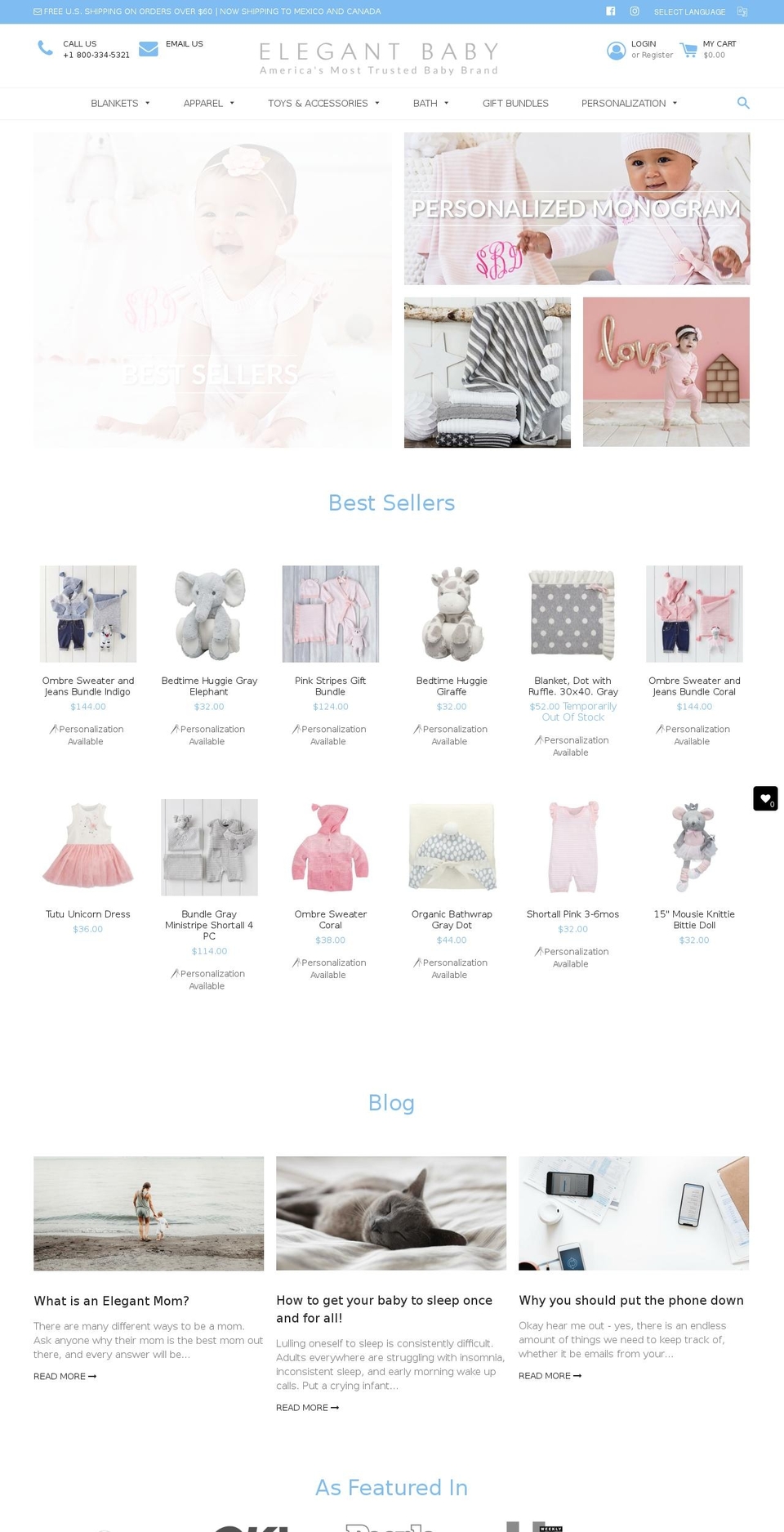 Elegant Baby Shopify theme site example elegantbabygirl.com