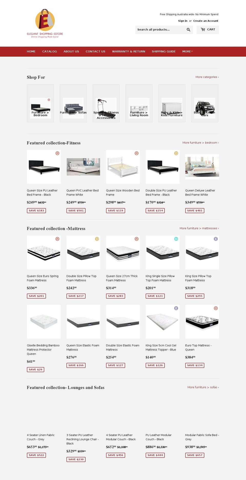 elegantbedding.mobi shopify website screenshot