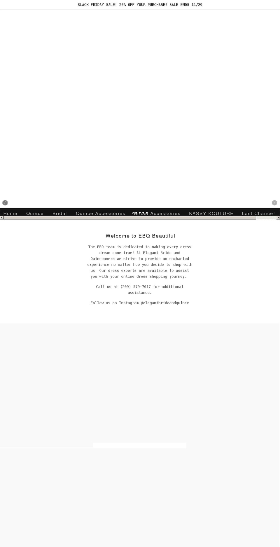 elegantbrideandxv.com shopify website screenshot