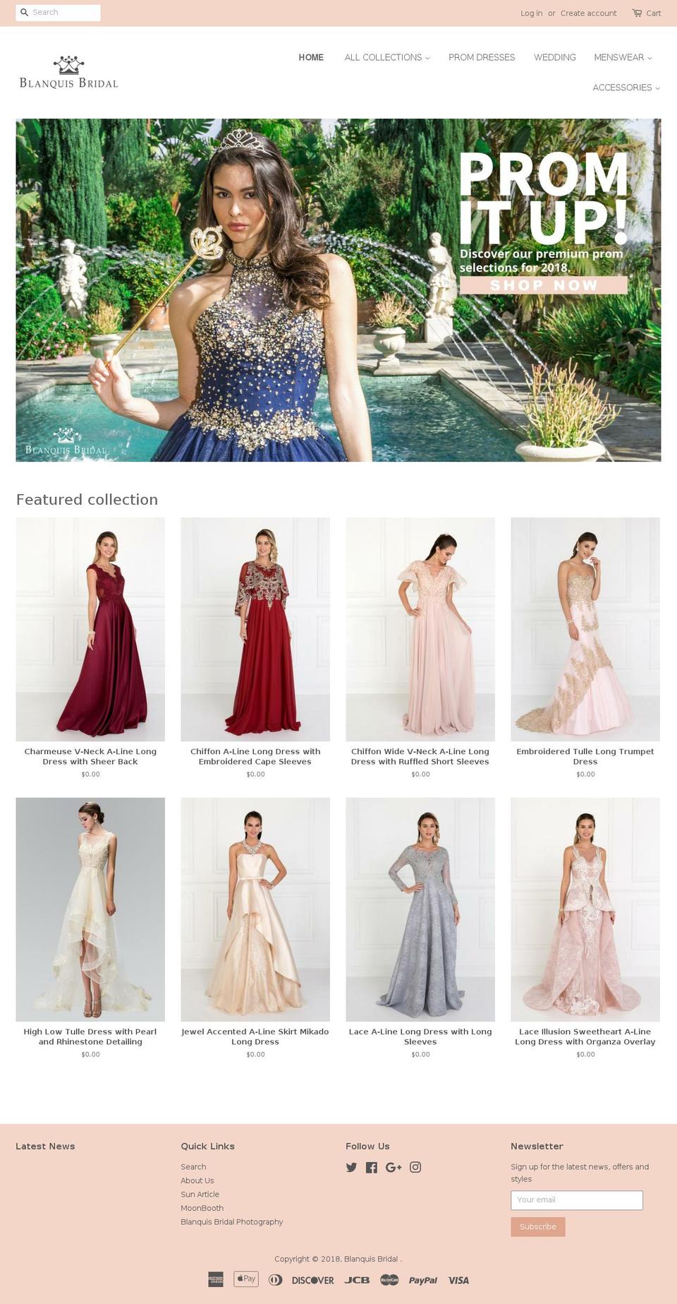 elegantenvydresses.com — Shopify storefront screenshot