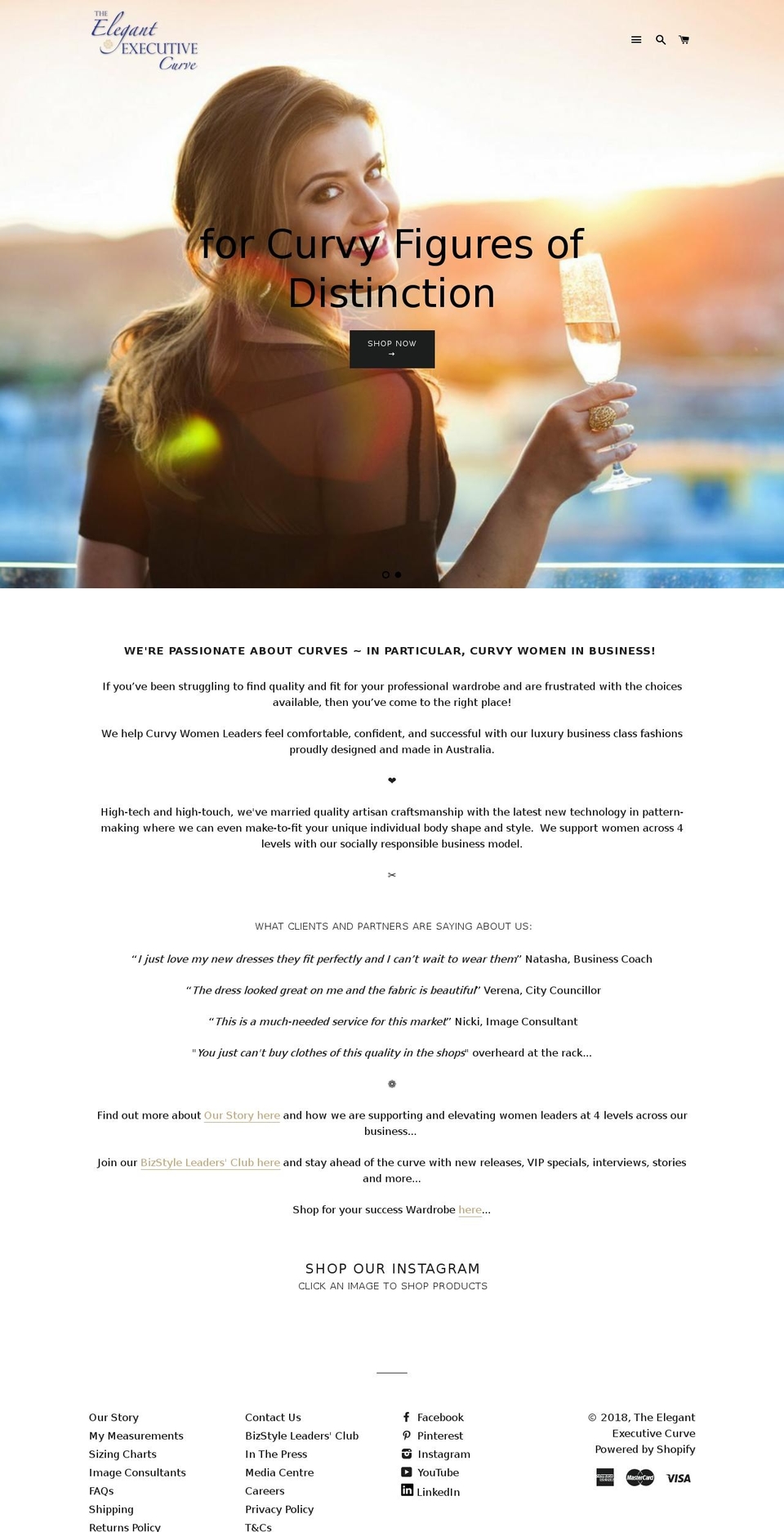 elegantexecutivecurve.com — Shopify storefront screenshot