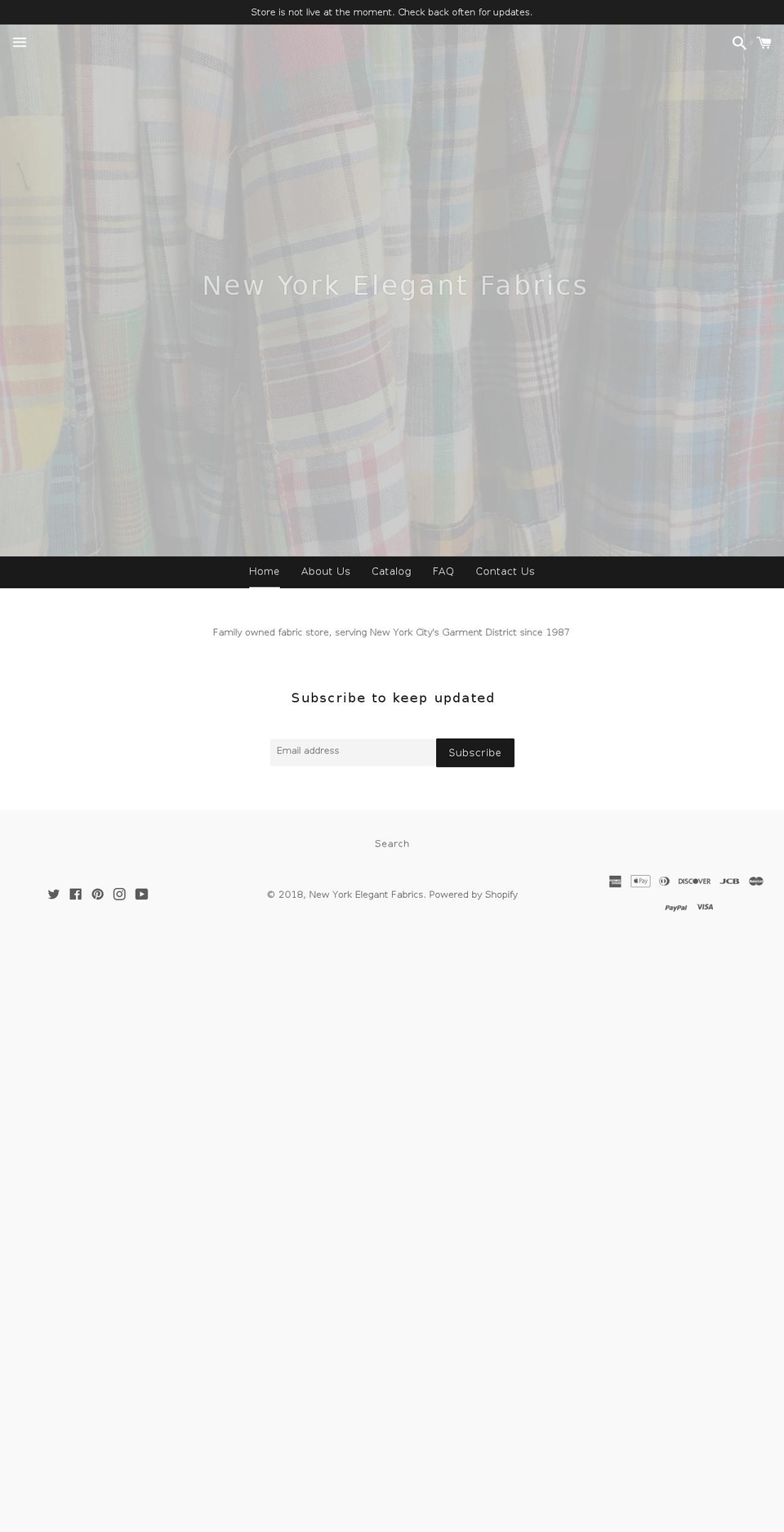 elegantfabrics.com — Shopify storefront screenshot