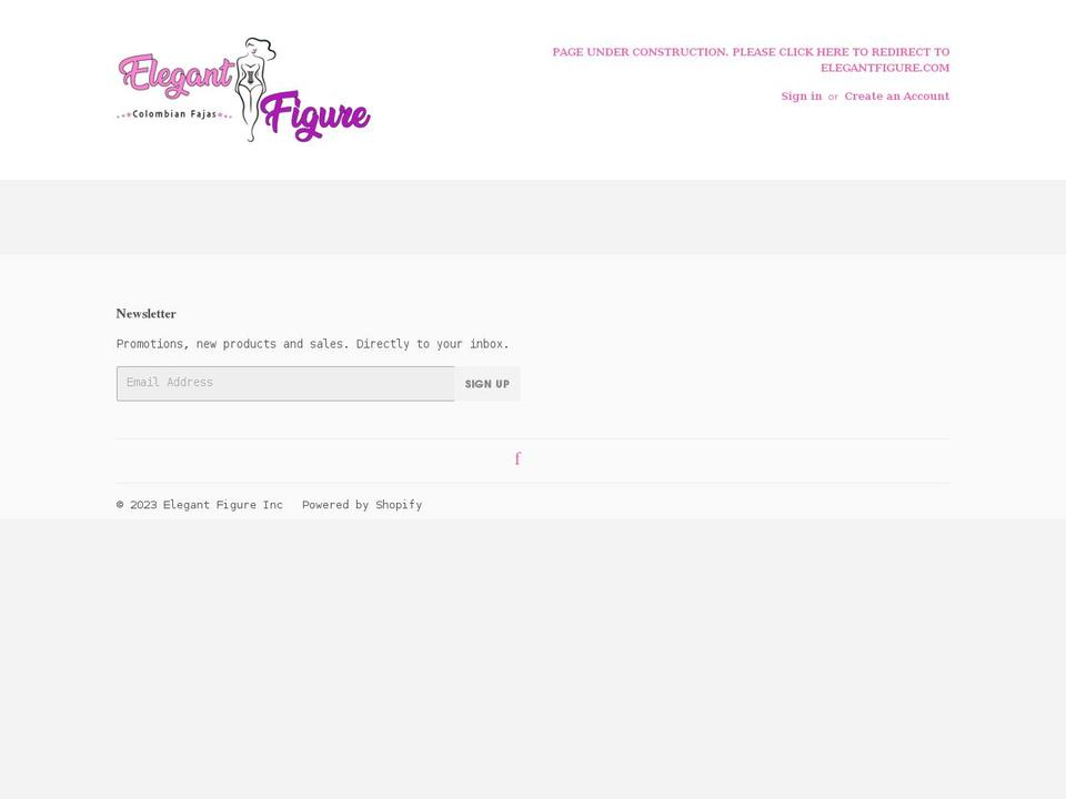 Coming Soon Shopify theme site example elegantfiguredallas.com