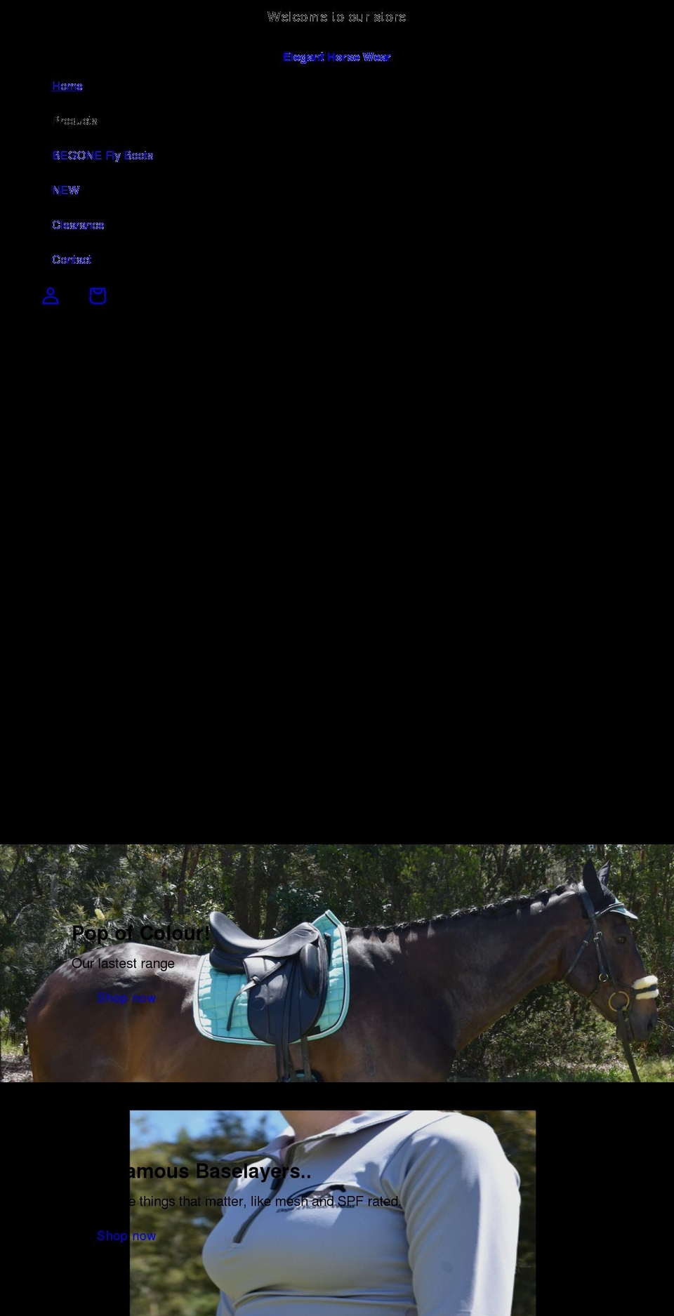 eleganthorsewear.com shopify website screenshot