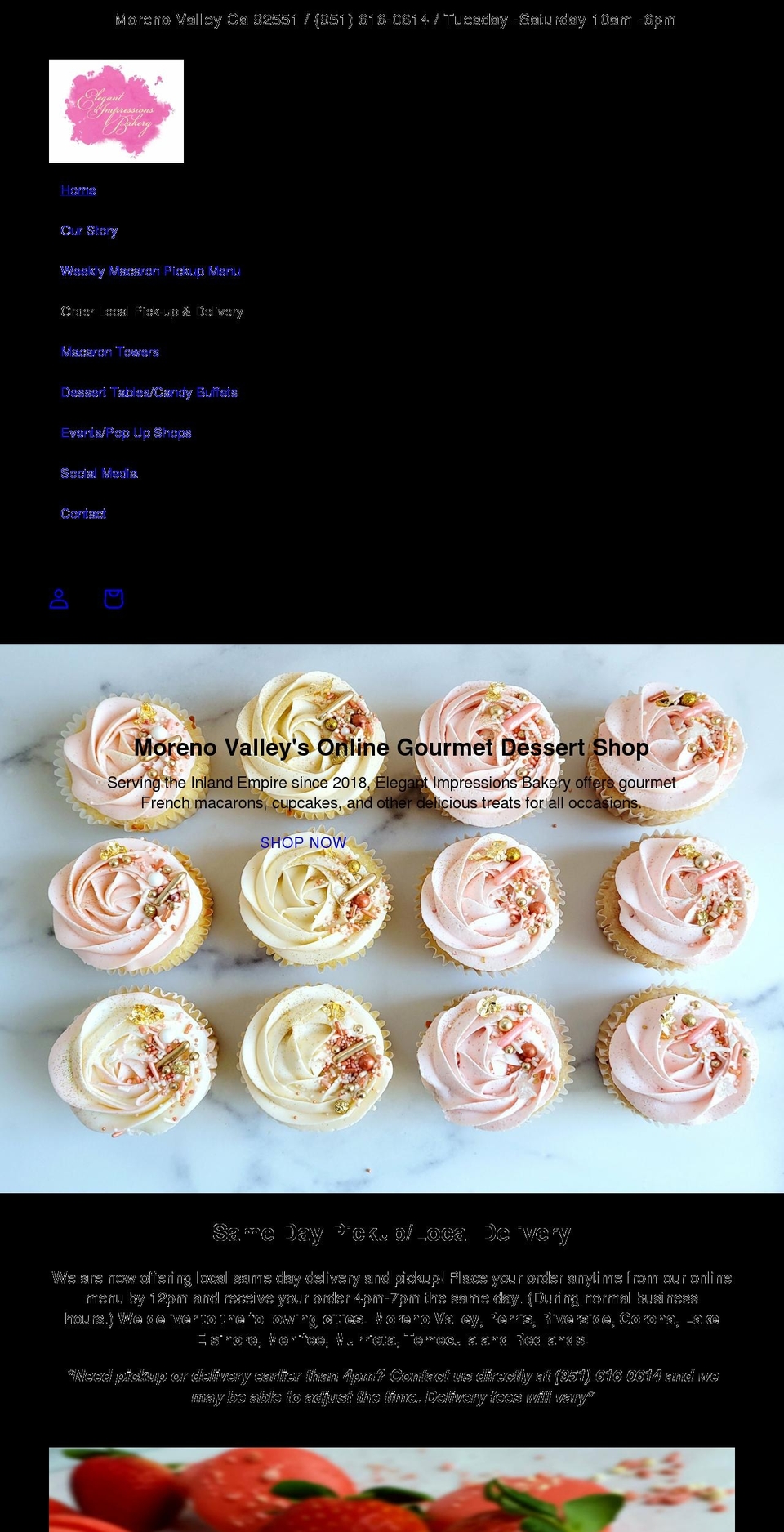 elegantimpressionsbakery.com shopify website screenshot