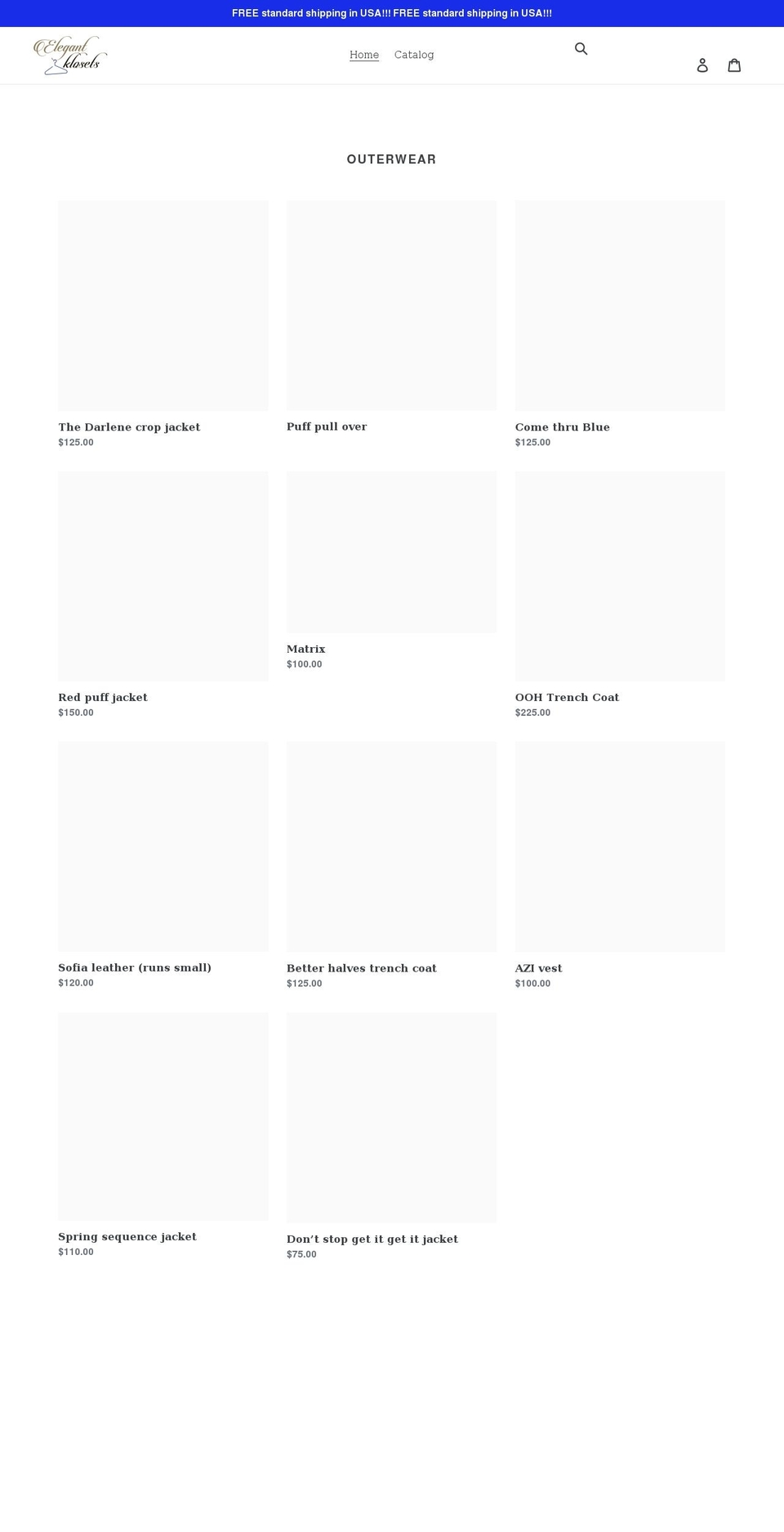 elegantklosets.com shopify website screenshot
