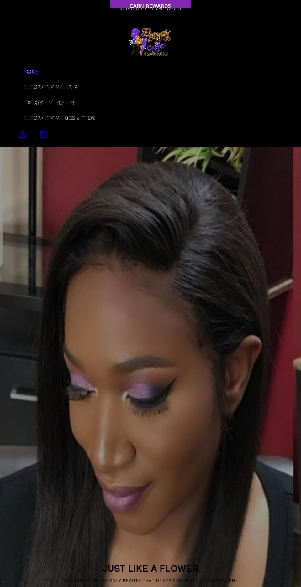 elegantlymebeautysupply.com shopify website screenshot