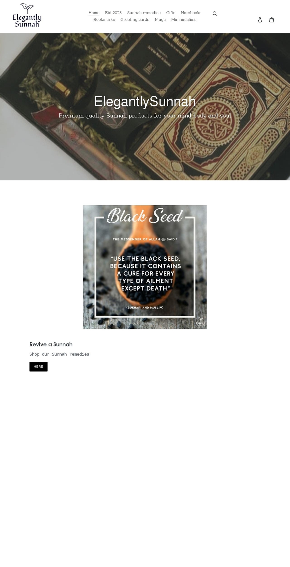elegantlysunnah.com shopify website screenshot