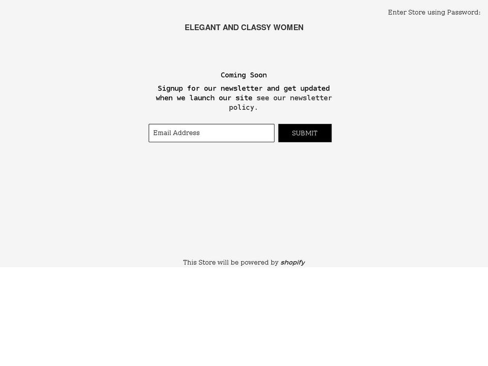 elegantnclassy.com shopify website screenshot