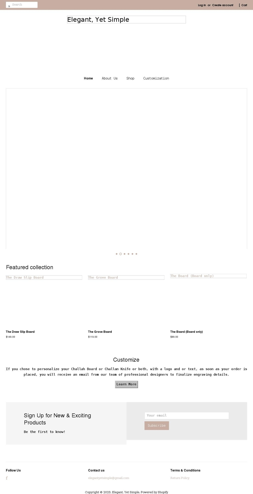 elegantyetsimple.com shopify website screenshot