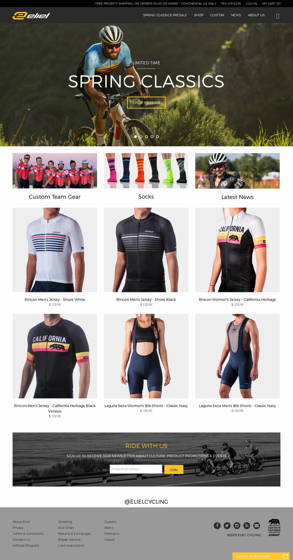 eleilcycling.com shopify website screenshot