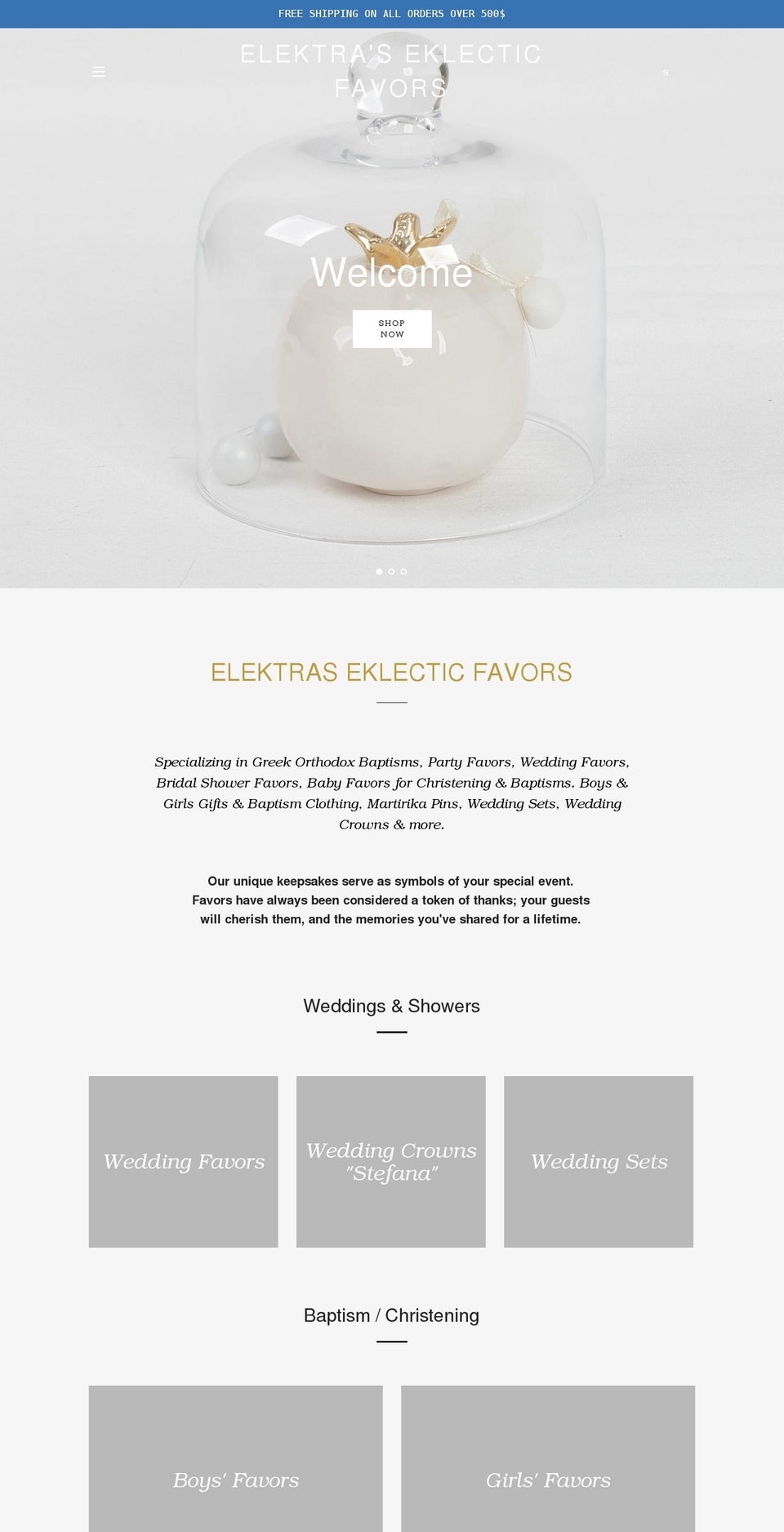 elektraseklectic.com shopify website screenshot
