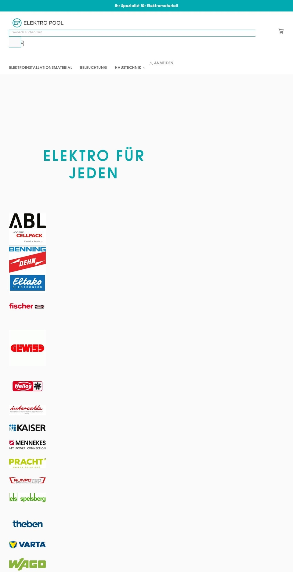 elektro-pool.com shopify website screenshot