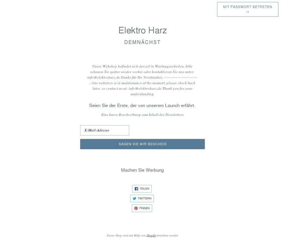 elektroharz.shop shopify website screenshot