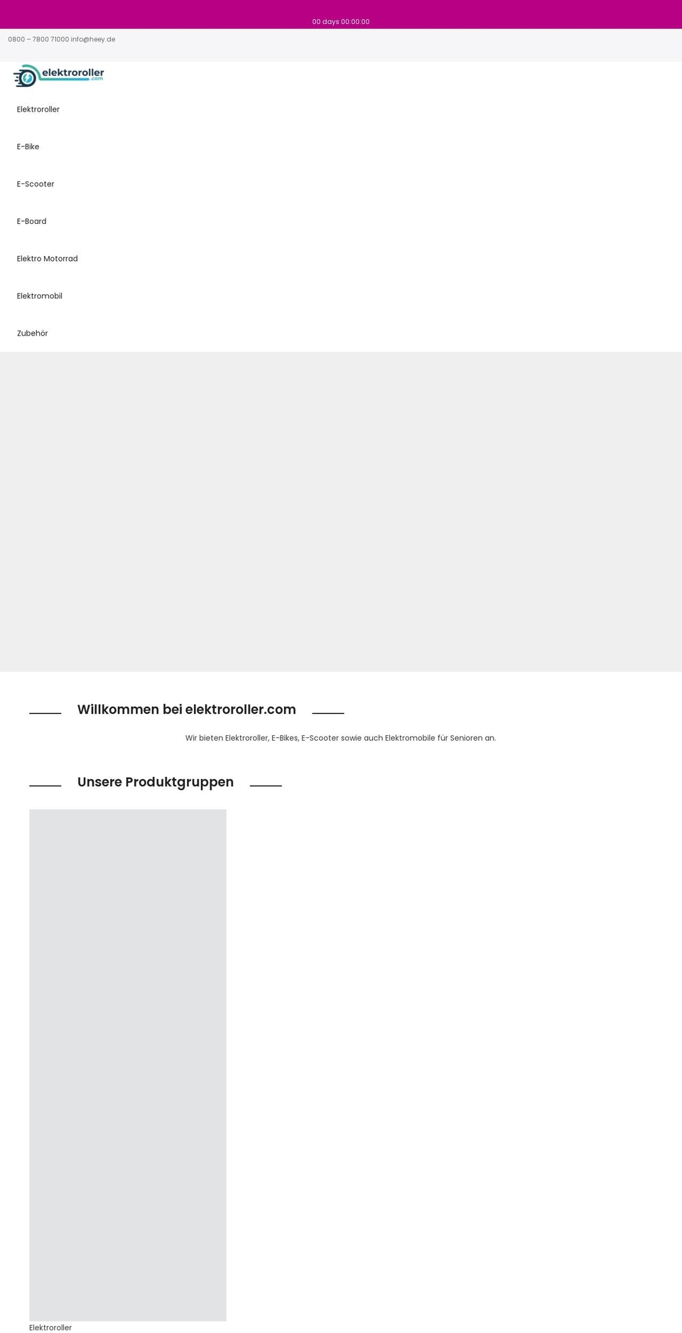 elektroroller.com shopify website screenshot