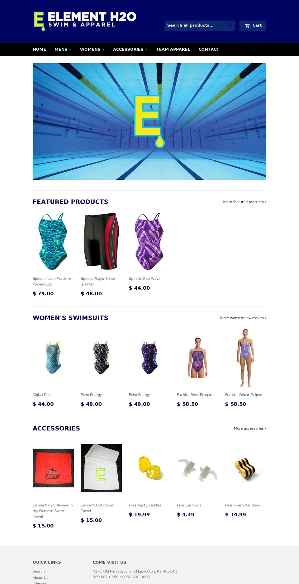 element-h20.com shopify website screenshot
