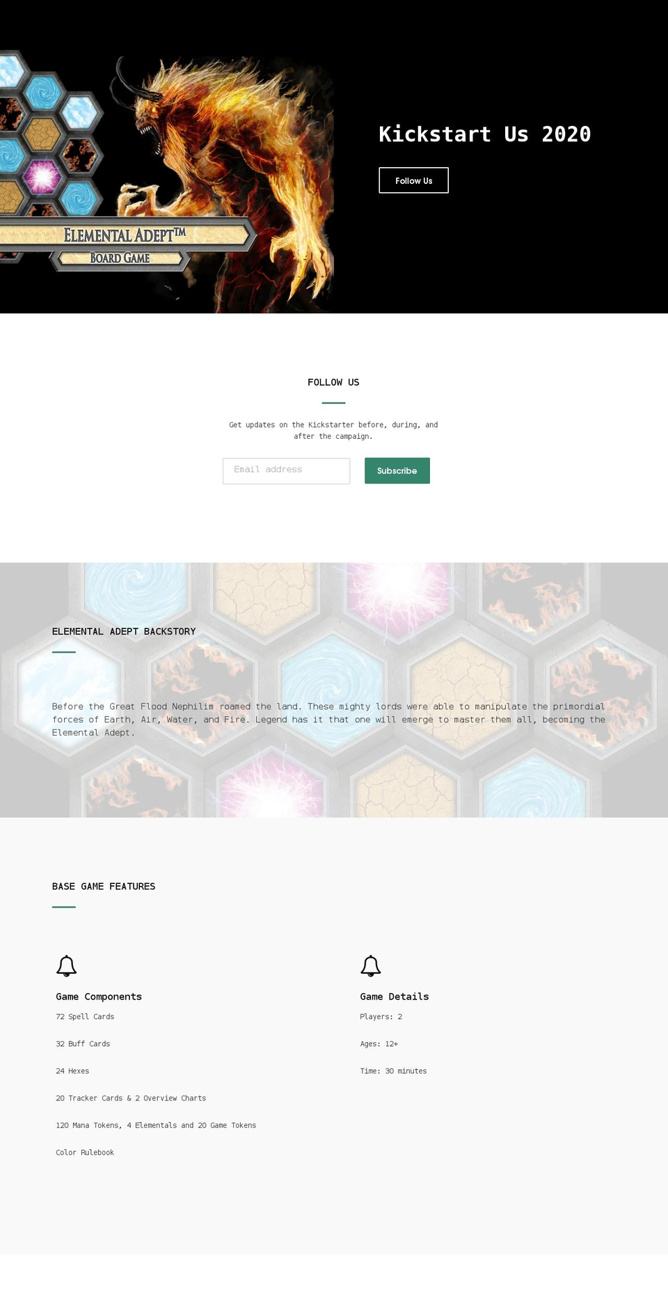 elementaladept.com shopify website screenshot