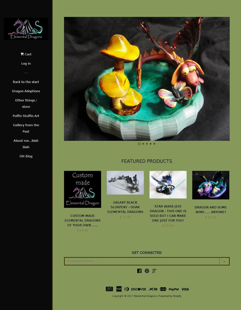 elementaldragons.net shopify website screenshot