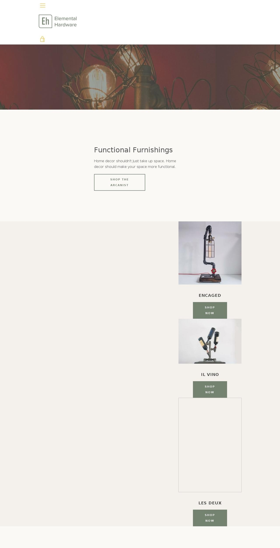 elementalhdw.com — Shopify storefront screenshot