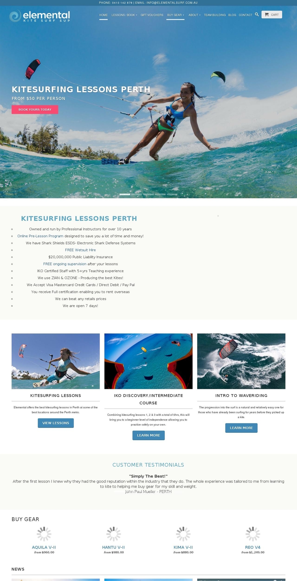 elementalkite.com.au shopify website screenshot