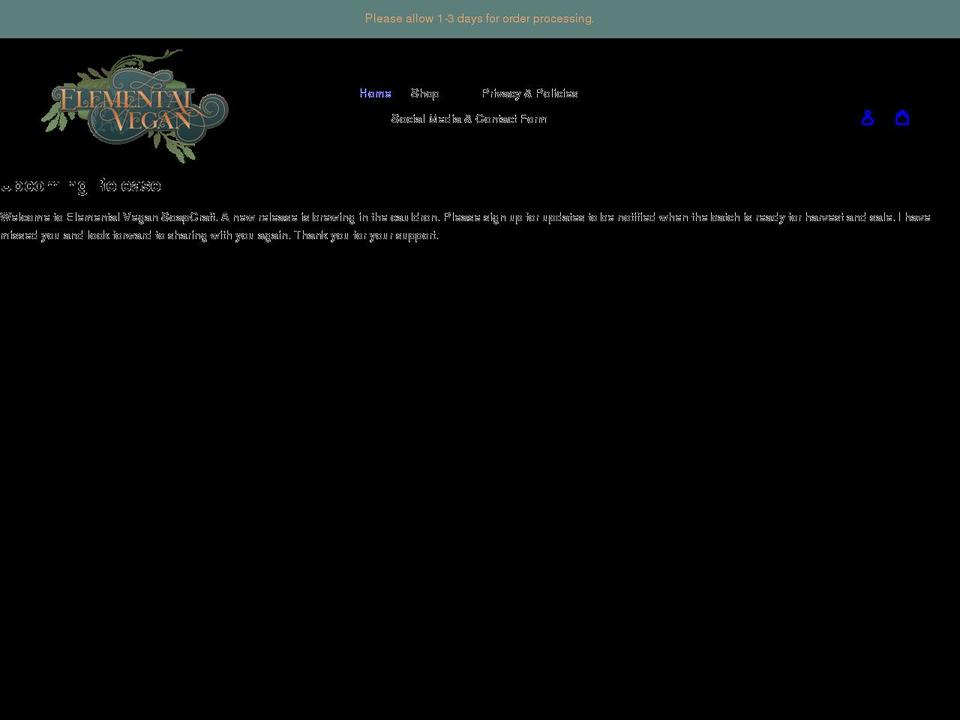 elementalvegan.com shopify website screenshot