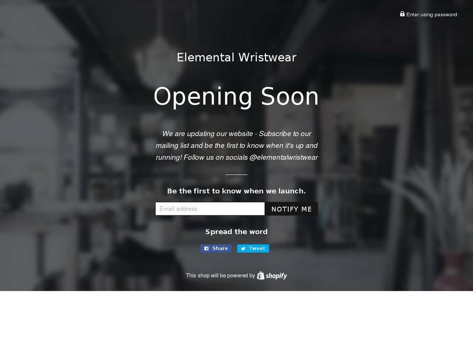 elementalwristwear.com — Shopify storefront screenshot