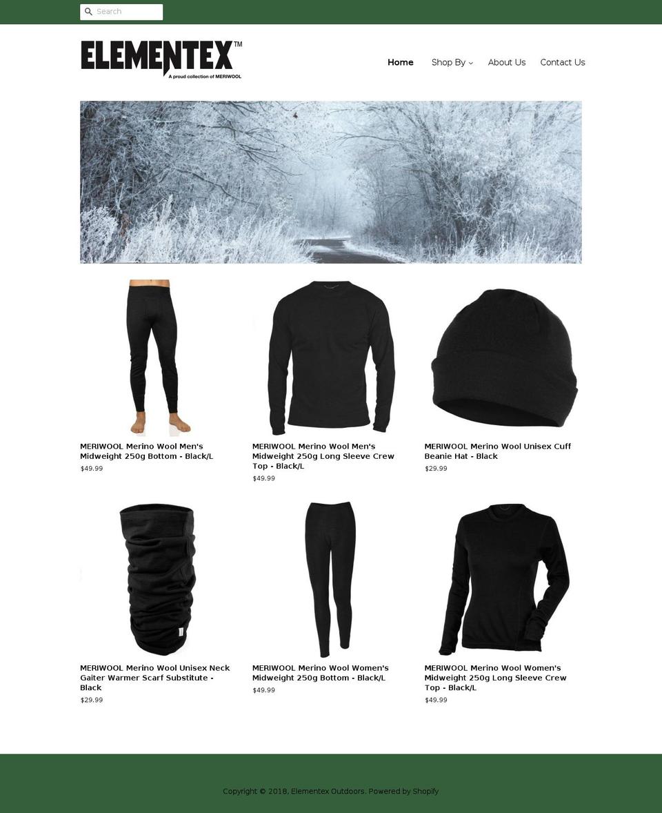 elementexoutdoors.com — Shopify storefront screenshot