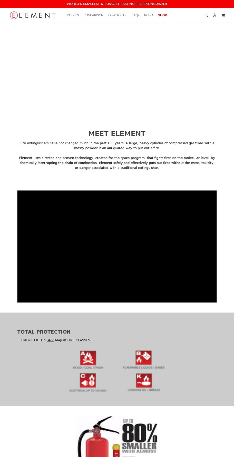 elementfire.com shopify website screenshot