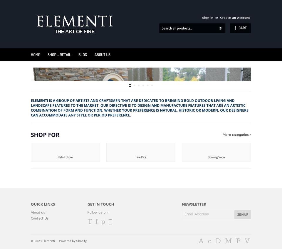 elementi.myshopify.com shopify website screenshot