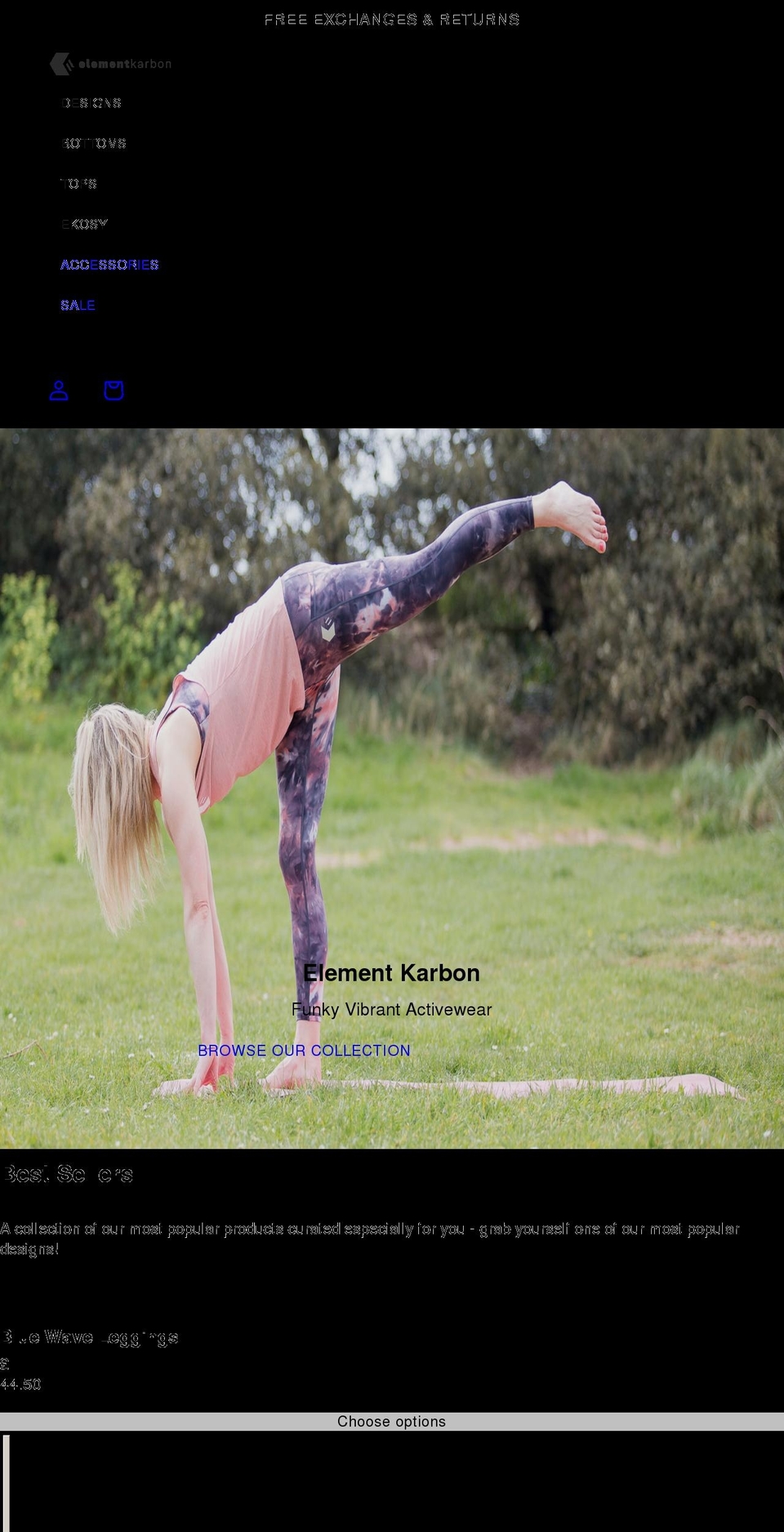 elementkarbon.co.uk shopify website screenshot