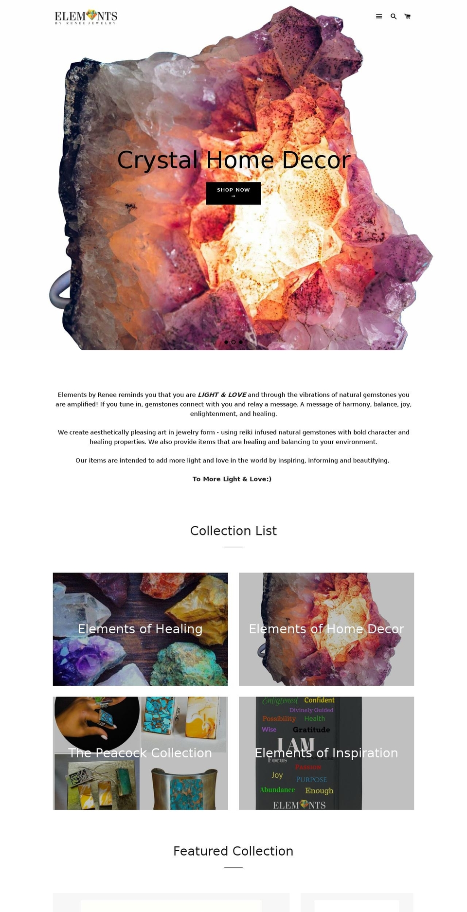 elementsbyrenee.com — Shopify storefront screenshot