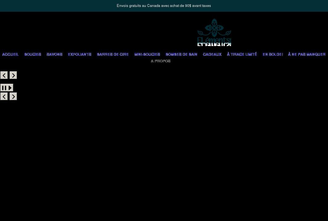 elementsdevie.com shopify website screenshot