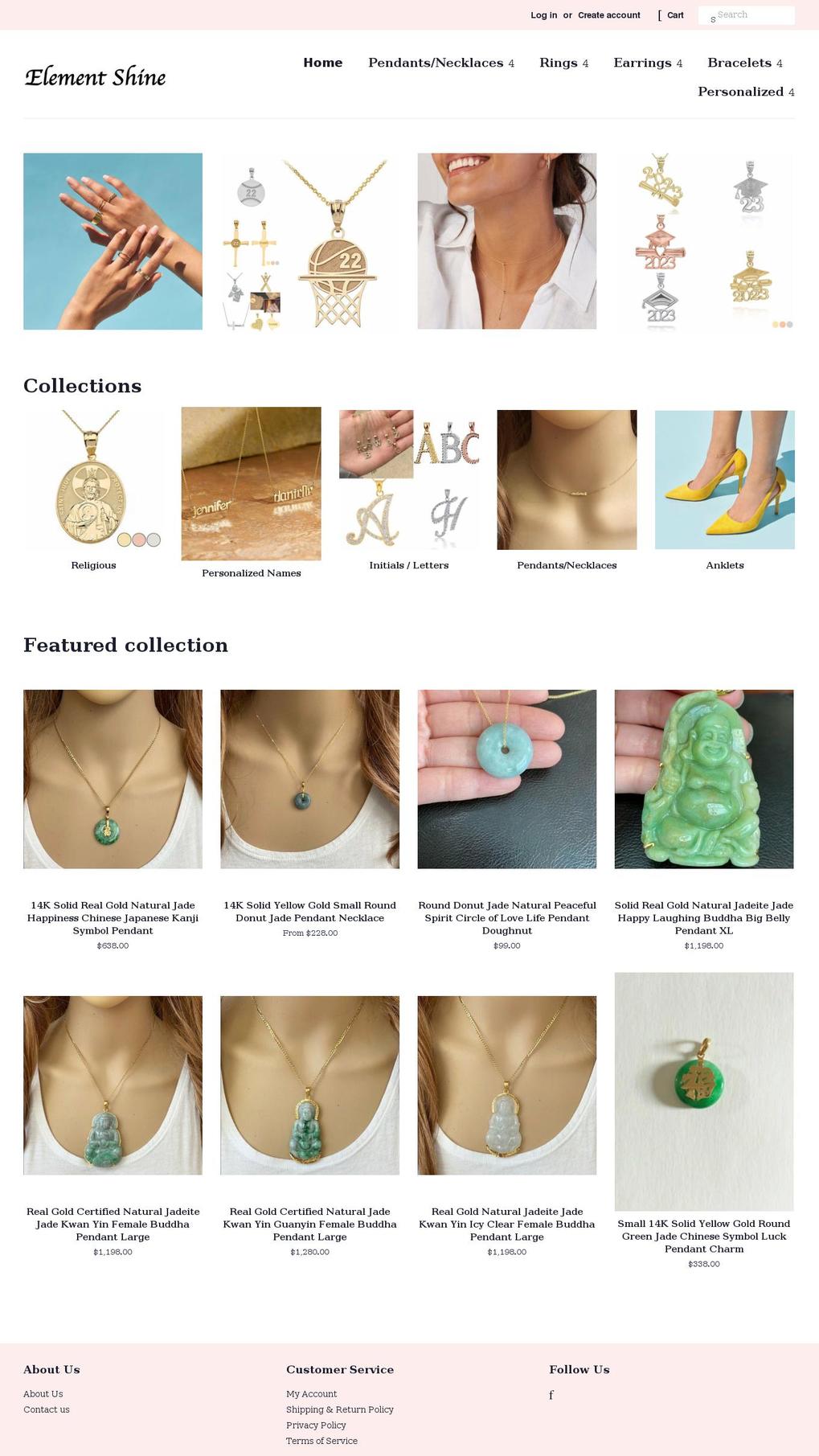 elementshine.com shopify website screenshot