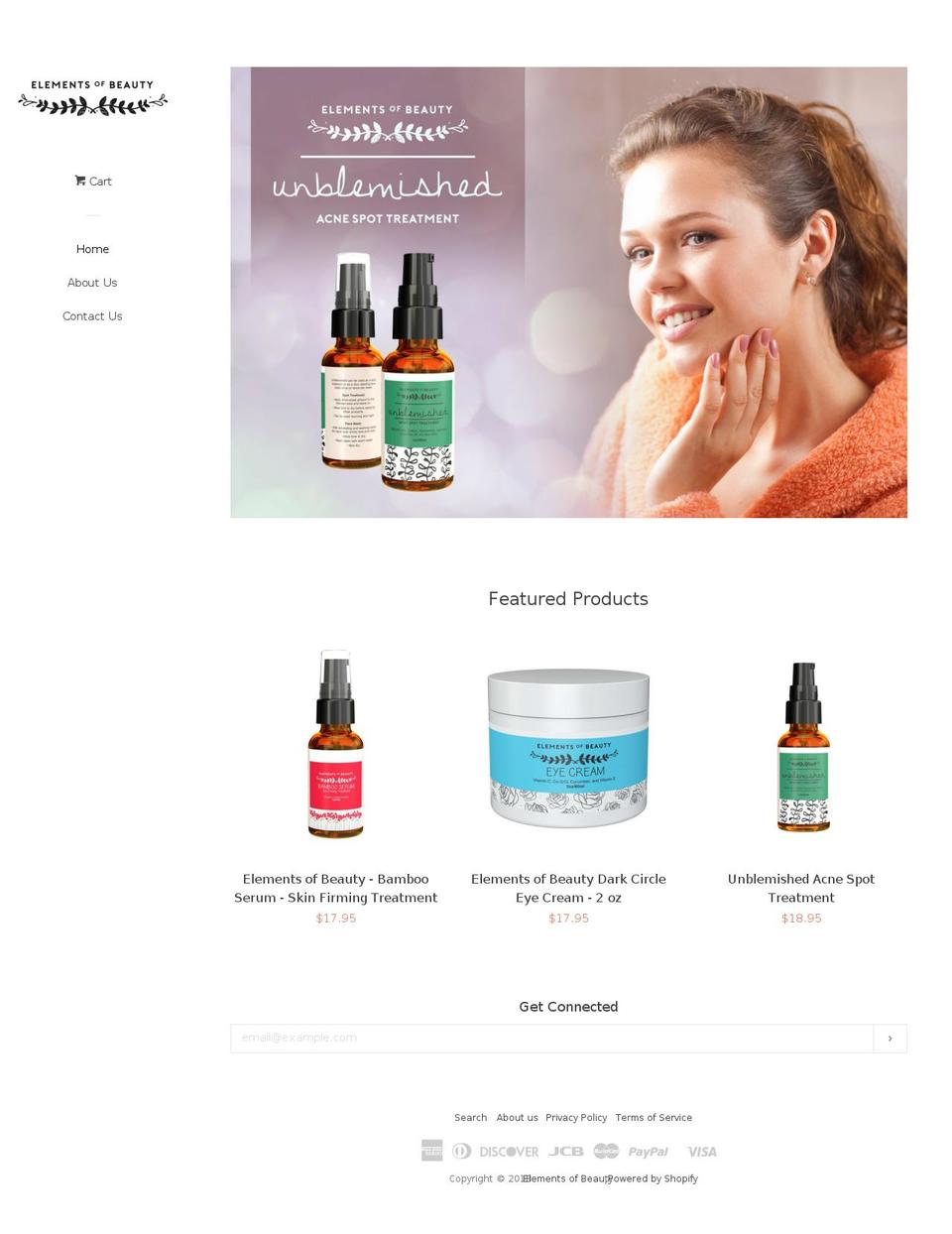 elementsofbeauty.org shopify website screenshot
