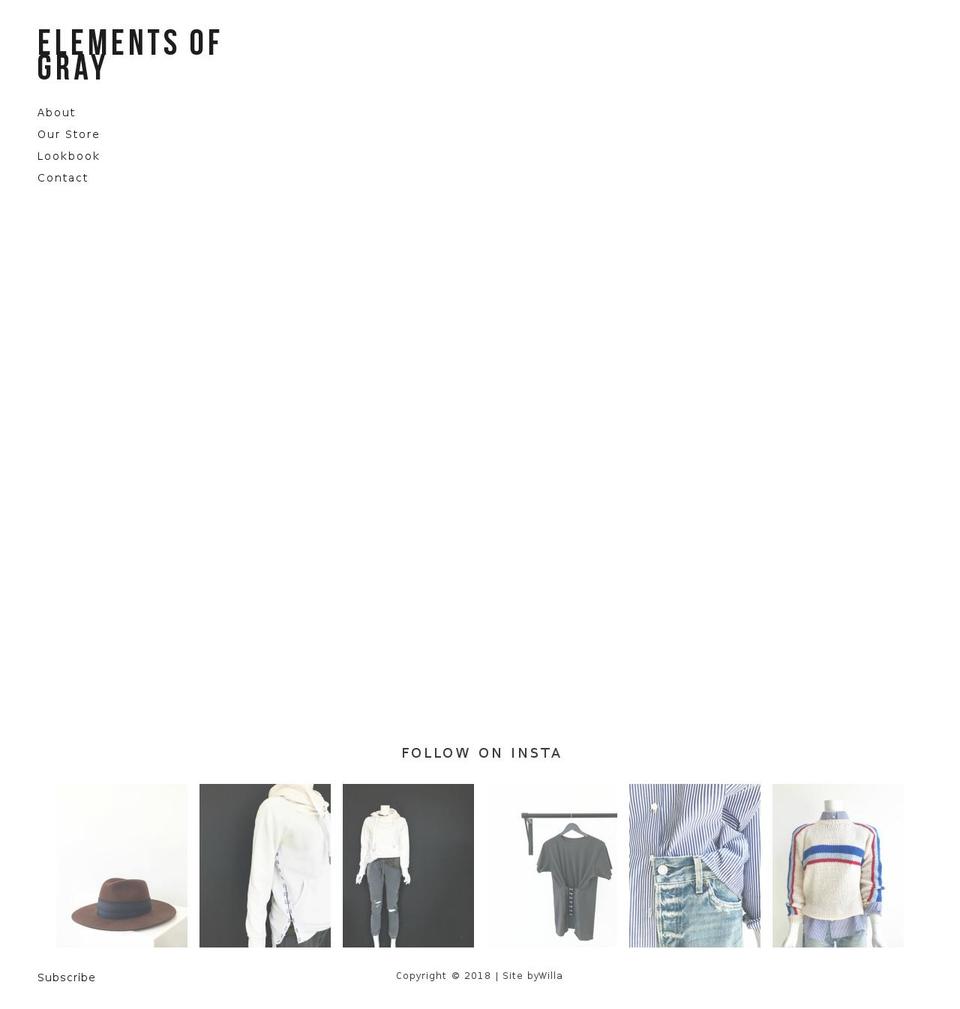 elementsofgrayla.com — Shopify storefront screenshot