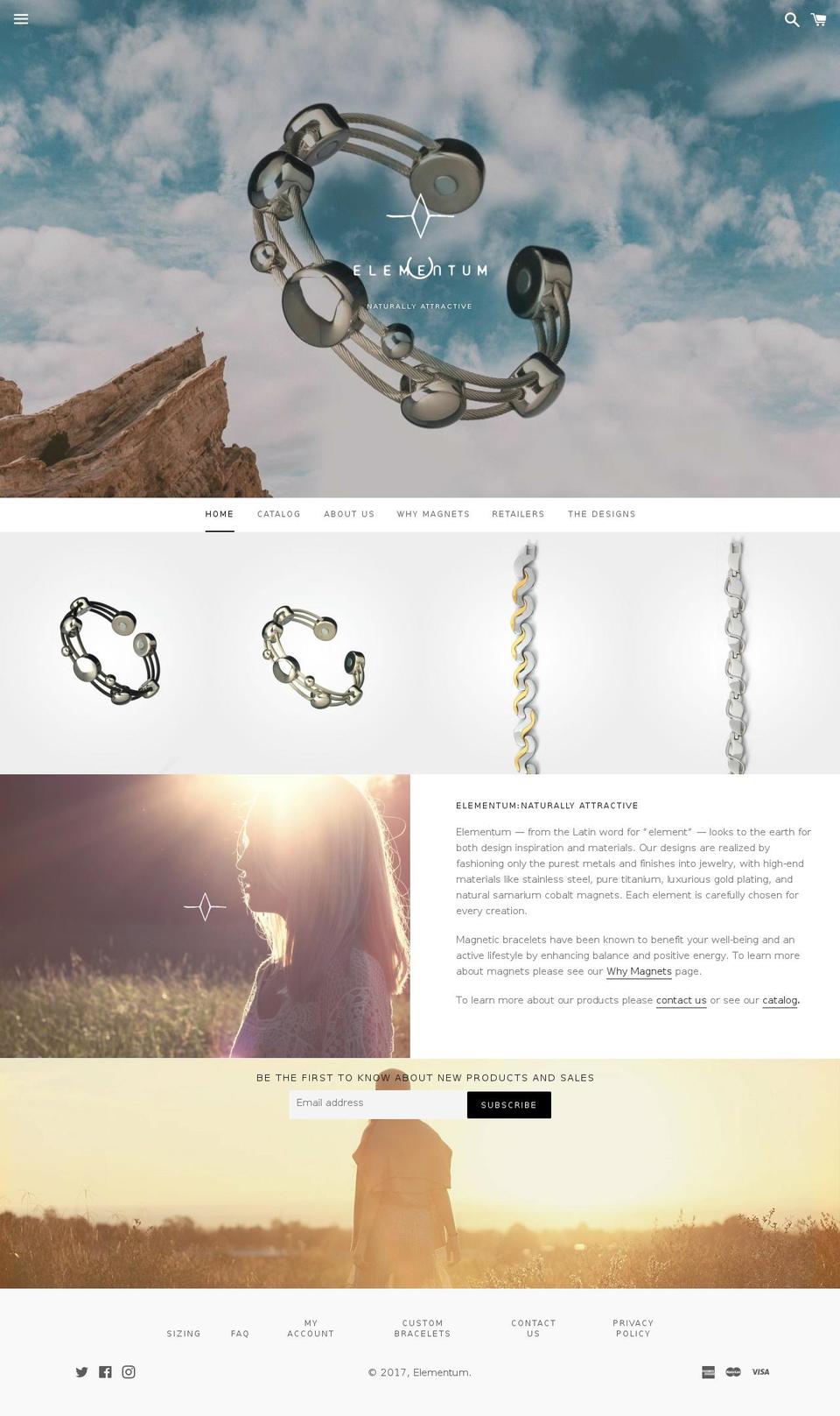 boundless Shopify theme site example elementumjewelry.com